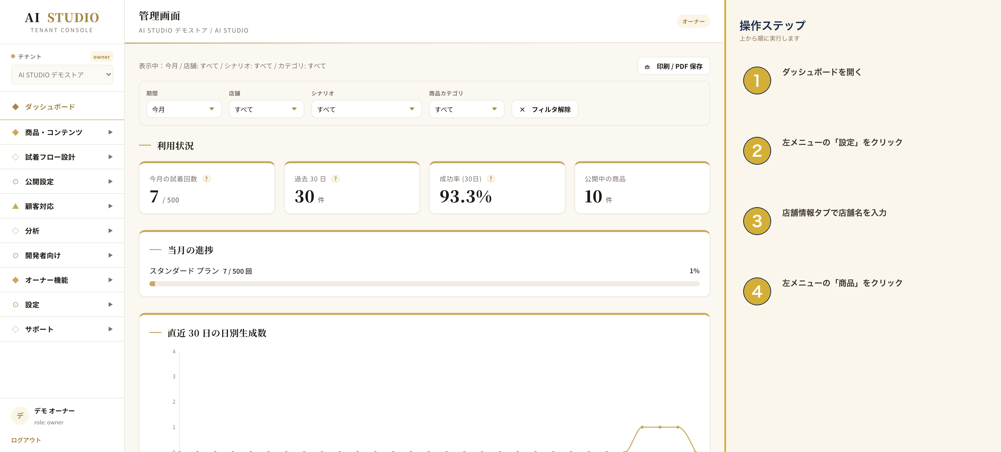 getting-started 画面例