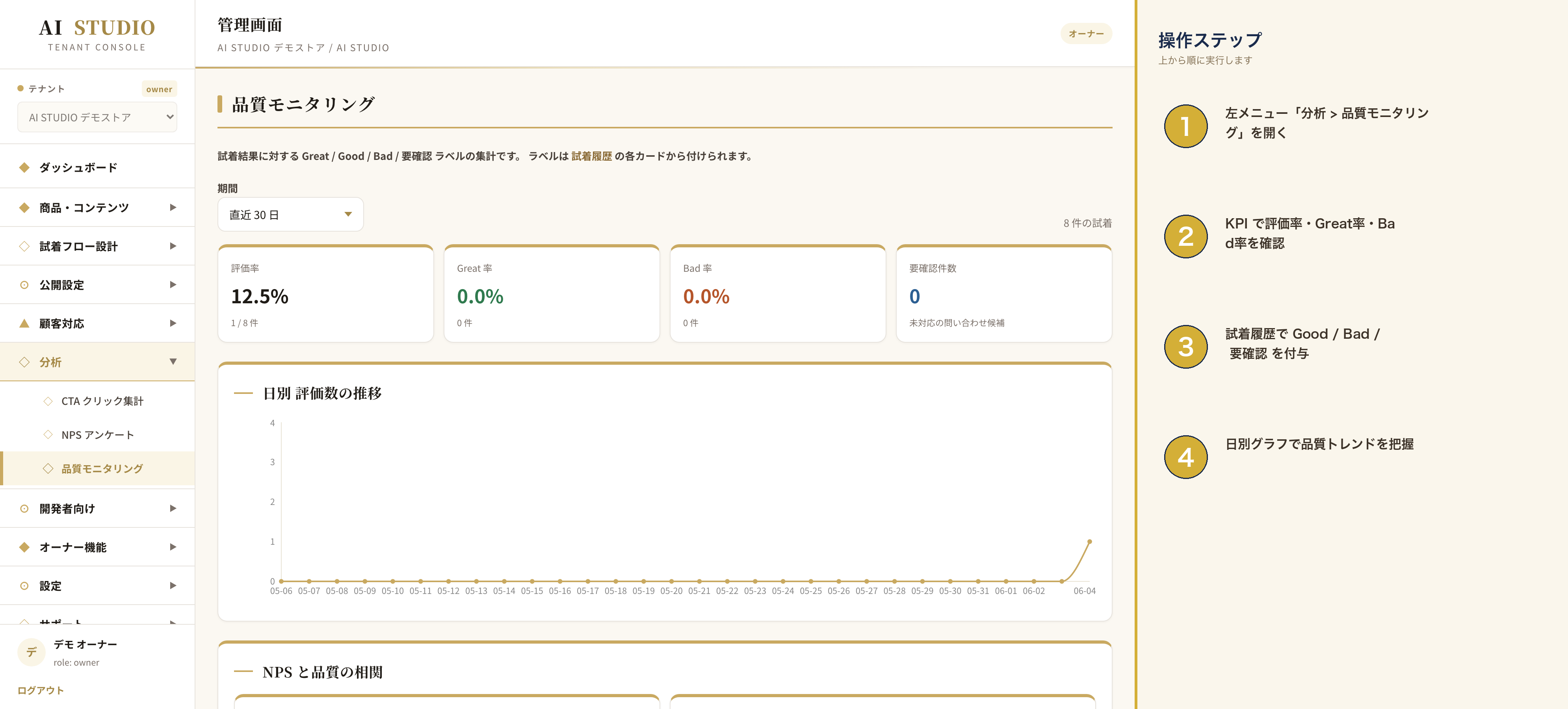 quality-monitoring 画面例