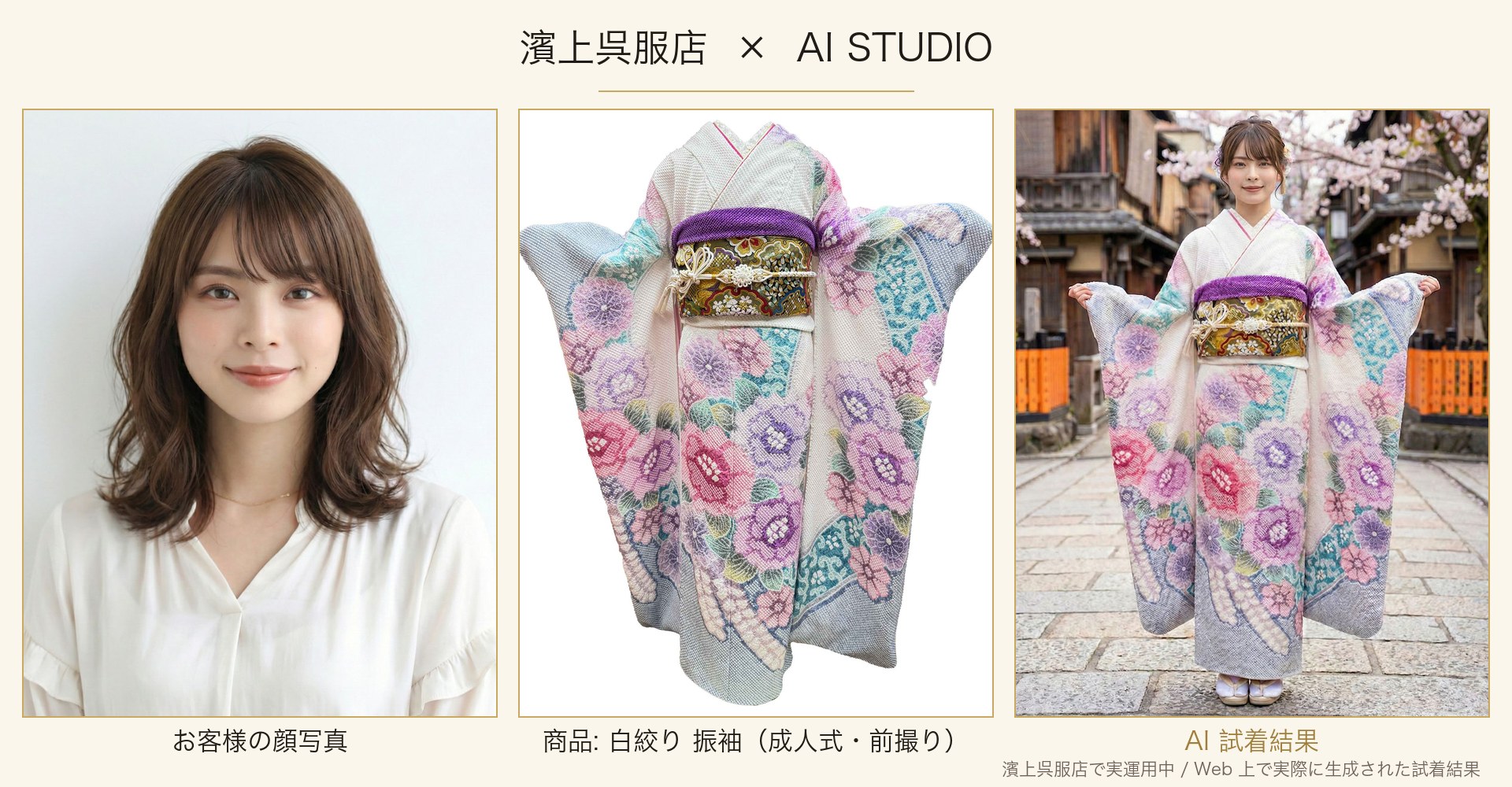 AI STUDIO 試着サンプル：Before / After 並列表示