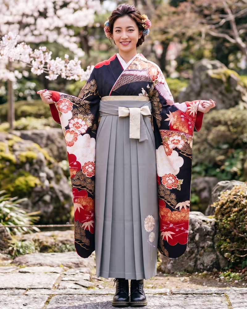 生成例：卒業式・袴 モデル写真（実例）
